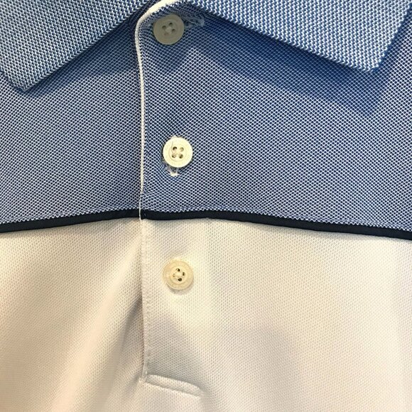 Walter Hagen 11 Majors Men's 3-Button Golf Polo Sz XXL Colorblock Blue and White - Picture 3 of 15
